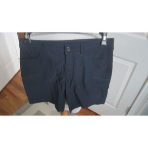 EDDIE BAUER NAVY STRETCH WOMENS SHORTS 3 FRONT POCKETS, ONE ZIPPERED SIZE 4